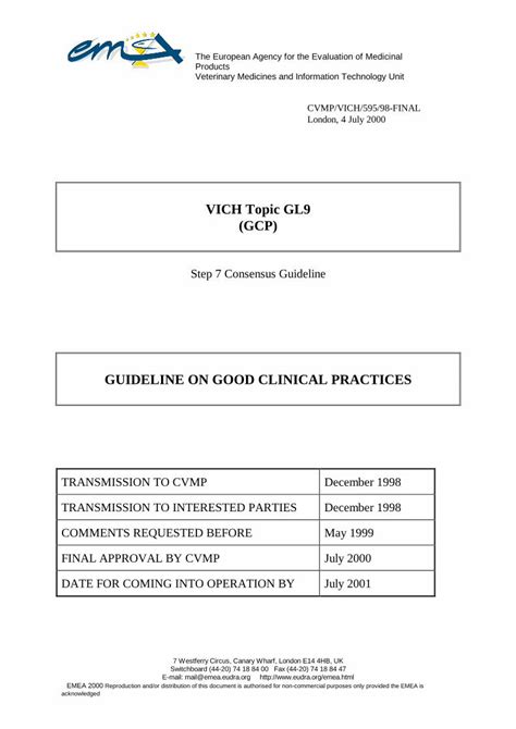 VICH GL9 Good clinical practices .